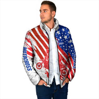Custom Patriotic Motocross Padded Jacket with American Flag - Wonder Print Shop