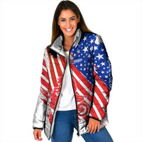 Custom Patriotic Motocross Padded Jacket with American Flag - Wonder Print Shop