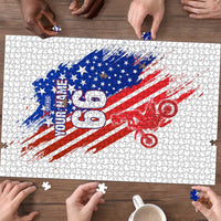 Custom Patriotic Motocross Puzzle with American Flag - Wonder Print Shop