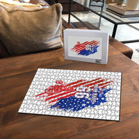 Custom Patriotic Motocross Puzzle with American Flag - Wonder Print Shop