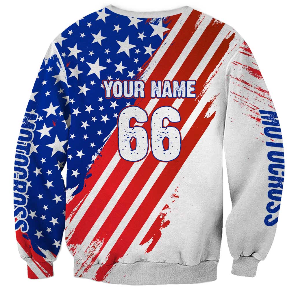 Custom Patriotic Motocross Sweatshirt with American Flag - Wonder Print Shop