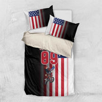 Custom Patriotic Eagle Motocross Bedding Set with American Flag and Rider Design - Wonder Print Shop