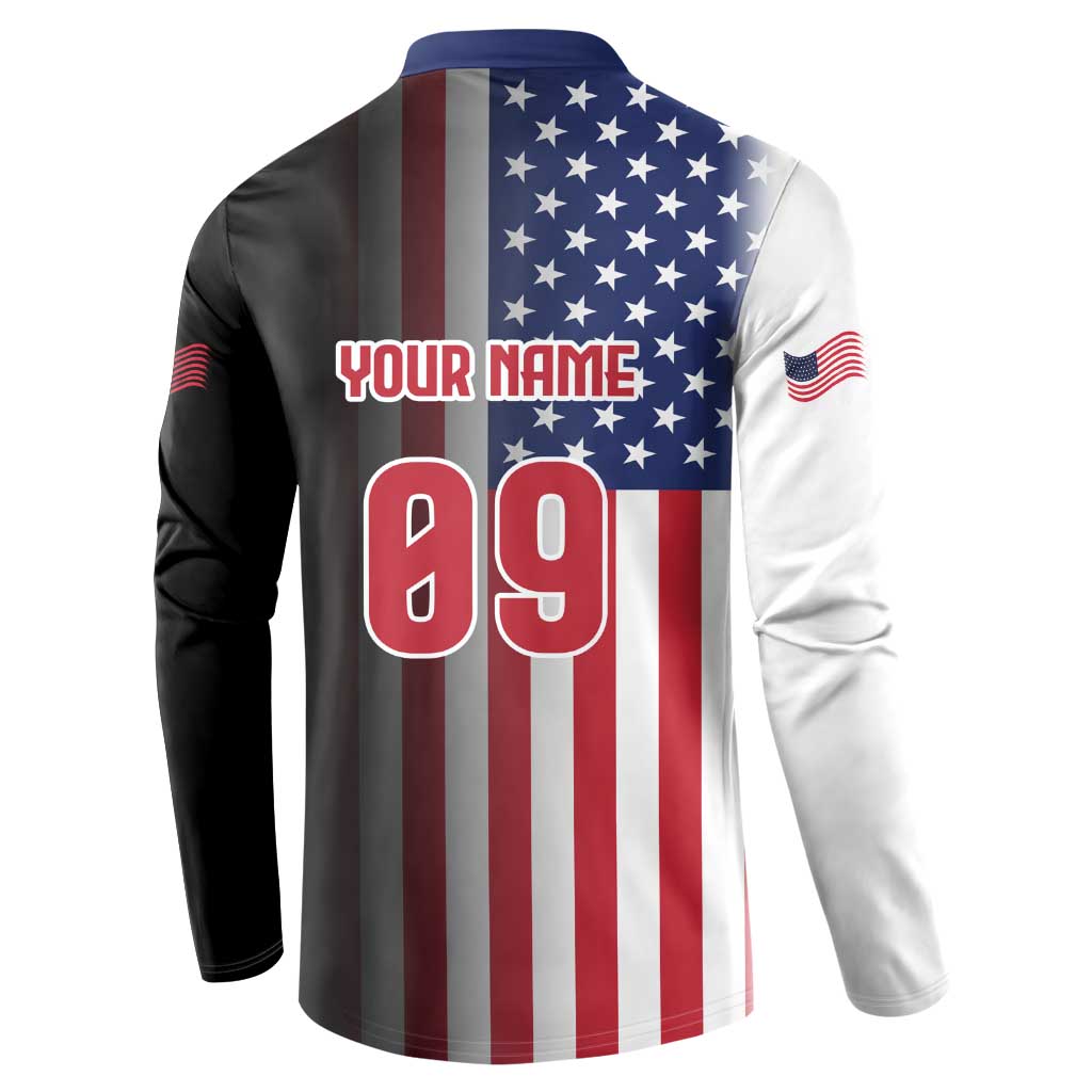 Custom Patriotic Eagle Motocross Button Sweatshirt with American Flag and Rider Design - Wonder Print Shop