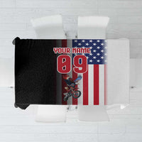 Custom Patriotic Eagle Motocross Tablecloth with American Flag and Rider Design - Wonder Print Shop