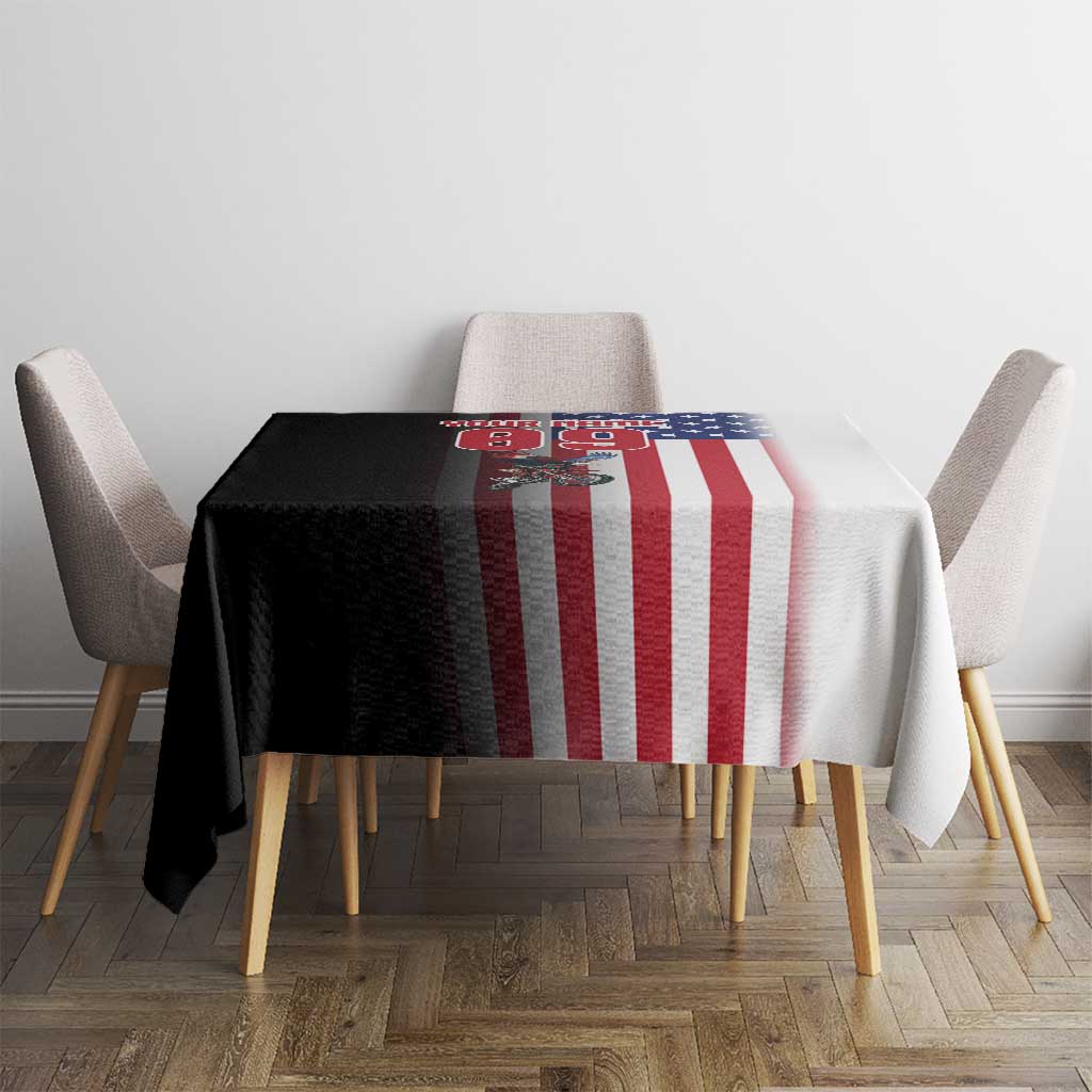 Custom Patriotic Eagle Motocross Tablecloth with American Flag and Rider Design - Wonder Print Shop