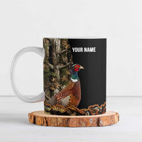 Custom Pheasant Hunting Ceramic Mug with Woodland Forest Scene and Autumn Foliage Pattern - Wonder Print Shop