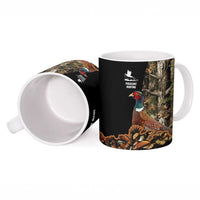 Custom Pheasant Hunting Ceramic Mug with Woodland Forest Scene and Autumn Foliage Pattern - Wonder Print Shop