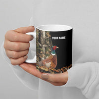 Custom Pheasant Hunting Ceramic Mug with Woodland Forest Scene and Autumn Foliage Pattern - Wonder Print Shop