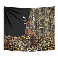 Pheasant Hunting Tapestry with Woodland Forest Scene and Autumn Foliage Pattern - Wonder Print Shop