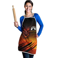 Custom Fiery Dragon Bowling Apron with Flaming Ball and Hexagon Flame Pattern - Wonder Print Shop