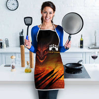 Custom Fiery Dragon Bowling Apron with Flaming Ball and Hexagon Flame Pattern - Wonder Print Shop