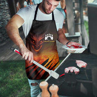 Custom Fiery Dragon Bowling Apron with Flaming Ball and Hexagon Flame Pattern - Wonder Print Shop