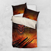 Custom Fiery Dragon Bowling Bedding Set with Flaming Ball and Hexagon Flame Pattern - Wonder Print Shop