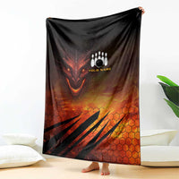 Custom Fiery Dragon Bowling Blanket with Flaming Ball and Hexagon Flame Pattern - Wonder Print Shop
