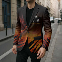 Custom Fiery Dragon Bowling Blazer with Flaming Ball and Hexagon Flame Pattern - Wonder Print Shop