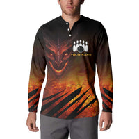 Custom Fiery Dragon Bowling Button Sweatshirt with Flaming Ball and Hexagon Flame Pattern - Wonder Print Shop