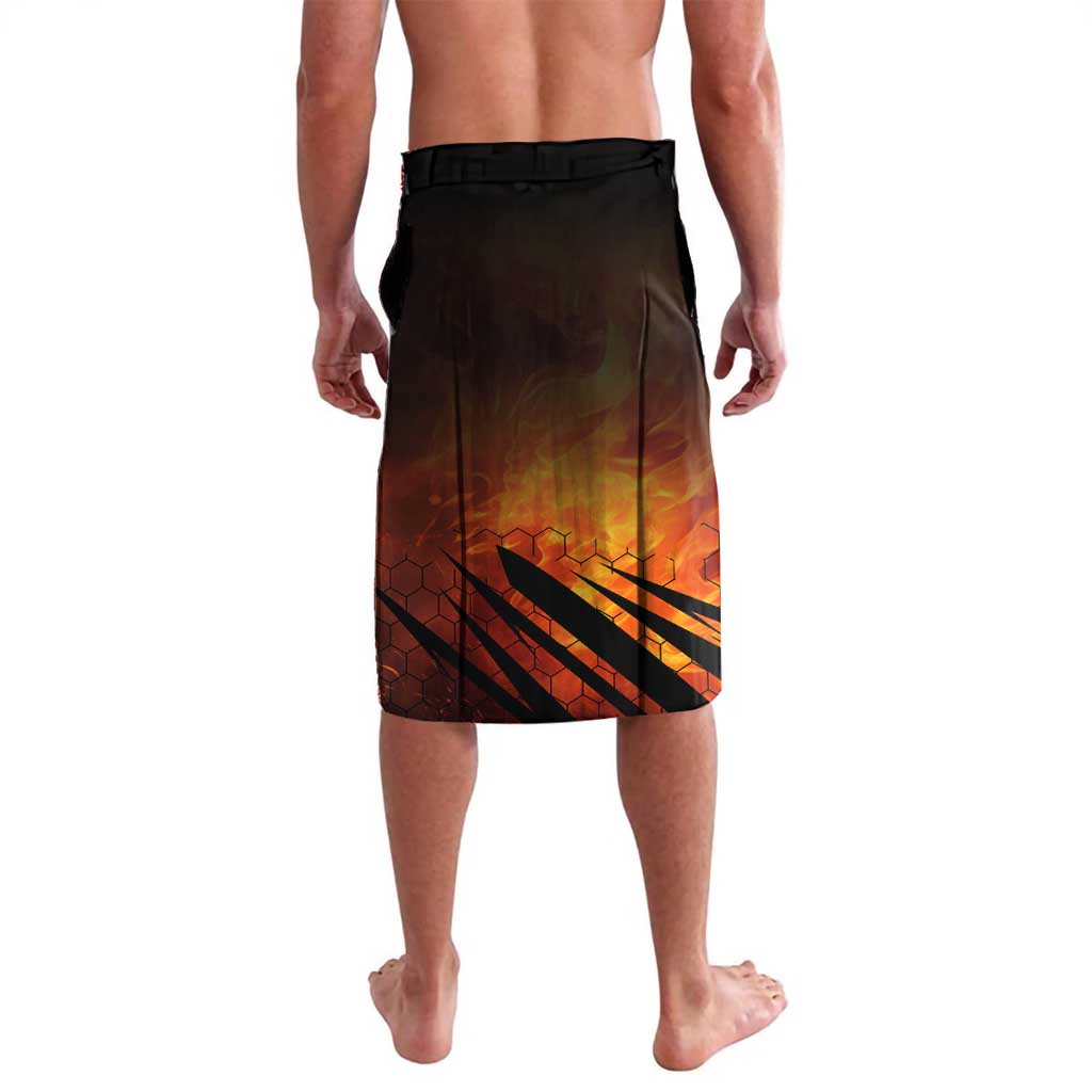 Custom Fiery Dragon Bowling Lavalava with Flaming Ball and Hexagon Flame Pattern - Wonder Print Shop