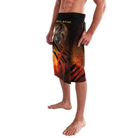 Custom Fiery Dragon Bowling Lavalava with Flaming Ball and Hexagon Flame Pattern - Wonder Print Shop