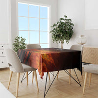 Custom Fiery Dragon Bowling Tablecloth with Flaming Ball and Hexagon Flame Pattern - Wonder Print Shop