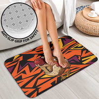 Custom Turkey Bowling Bathroom Set with Cartoon Turkey Striker and Orange Geometric Pattern - Wonder Print Shop