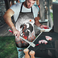 Custom Black Dragon Bowling Apron with Fiery Ball and Thunderstorm Lightning Pattern - Wonder Print Shop