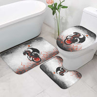 Custom Black Dragon Bowling Bathroom Set with Fiery Ball and Thunderstorm Lightning Pattern - Wonder Print Shop
