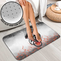 Custom Black Dragon Bowling Bathroom Set with Fiery Ball and Thunderstorm Lightning Pattern - Wonder Print Shop