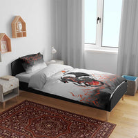 Custom Black Dragon Bowling Bedding Set with Fiery Ball and Thunderstorm Lightning Pattern - Wonder Print Shop