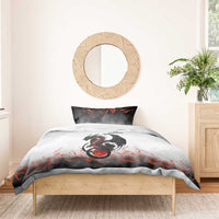 Custom Black Dragon Bowling Bedding Set with Fiery Ball and Thunderstorm Lightning Pattern - Wonder Print Shop