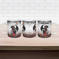 Custom Black Dragon Bowling Ceramic Mug with Fiery Ball and Thunderstorm Lightning Pattern - Wonder Print Shop