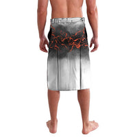 Custom Black Dragon Bowling Lavalava with Fiery Ball and Thunderstorm Lightning Pattern - Wonder Print Shop
