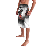 Custom Black Dragon Bowling Lavalava with Fiery Ball and Thunderstorm Lightning Pattern - Wonder Print Shop