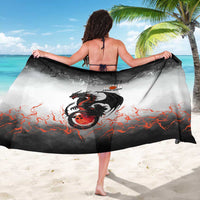 Custom Black Dragon Bowling Sarong with Fiery Ball and Thunderstorm Lightning Pattern - Wonder Print Shop