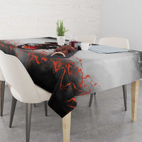Custom Black Dragon Bowling Tablecloth with Fiery Ball and Thunderstorm Lightning Pattern - Wonder Print Shop