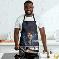 Mae Jemison Apron with Space Portrait Design, Science Has No Boundaries Quote and DNA Book Elements - Wonder Print Shop