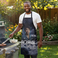 Mae Jemison Apron with Space Portrait Design, Science Has No Boundaries Quote and DNA Book Elements - Wonder Print Shop