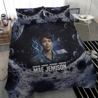 Mae Jemison Bedding Set with Space Portrait Design, Science Has No Boundaries Quote and DNA Book Elements - Wonder Print Shop