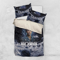 Mae Jemison Bedding Set with Space Portrait Design, Science Has No Boundaries Quote and DNA Book Elements - Wonder Print Shop