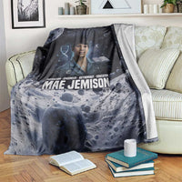 Mae Jemison Blanket with Space Portrait Design, Science Has No Boundaries Quote and DNA Book Elements - Wonder Print Shop