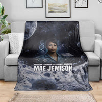 Mae Jemison Blanket with Space Portrait Design, Science Has No Boundaries Quote and DNA Book Elements - Wonder Print Shop
