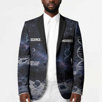 Mae Jemison Blazer with Space Portrait Design, Science Has No Boundaries Quote and DNA Book Elements - Wonder Print Shop
