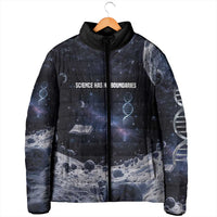 Mae Jemison Padded Jacket with Space Portrait Design, Science Has No Boundaries Quote and DNA Book Elements - Wonder Print Shop