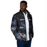 Mae Jemison Padded Jacket with Space Portrait Design, Science Has No Boundaries Quote and DNA Book Elements - Wonder Print Shop