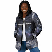 Mae Jemison Padded Jacket with Space Portrait Design, Science Has No Boundaries Quote and DNA Book Elements - Wonder Print Shop