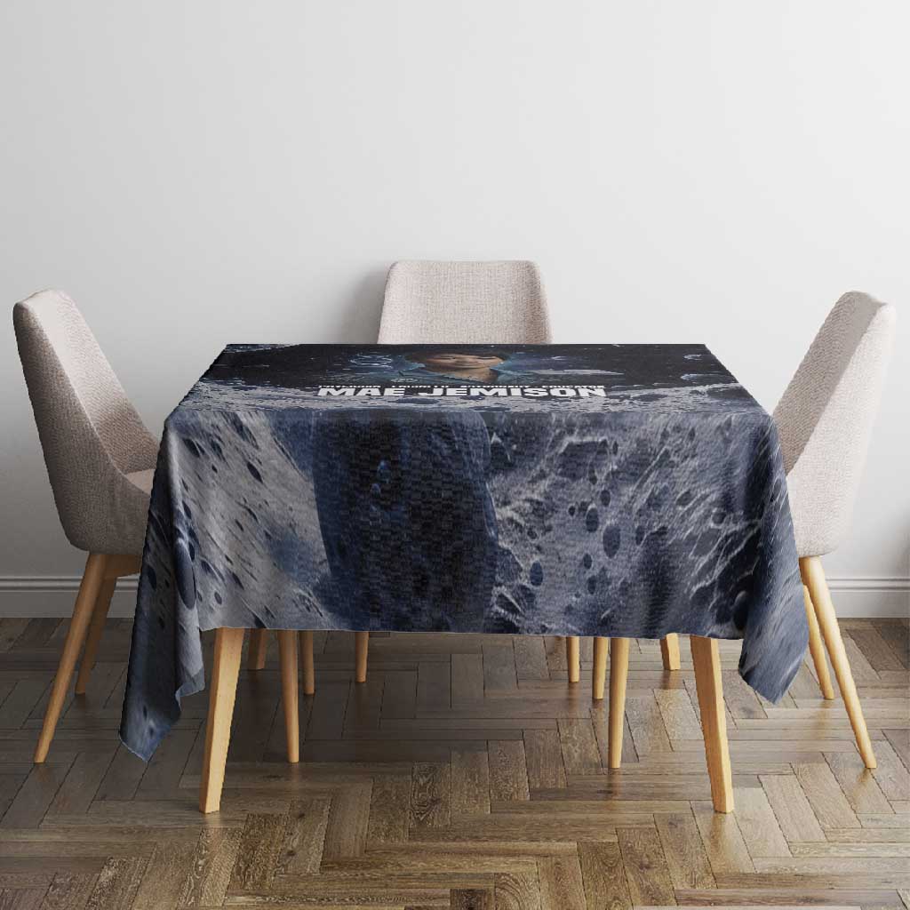 Mae Jemison Tablecloth with Space Portrait Design, Science Has No Boundaries Quote and DNA Book Elements - Wonder Print Shop