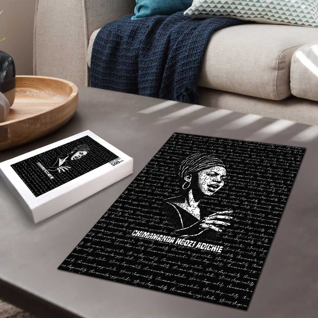 Chimamanda Ngozi Adichie Puzzle with Expressive Speaking Portrait, Stories Shape Reality - Wonder Print Shop