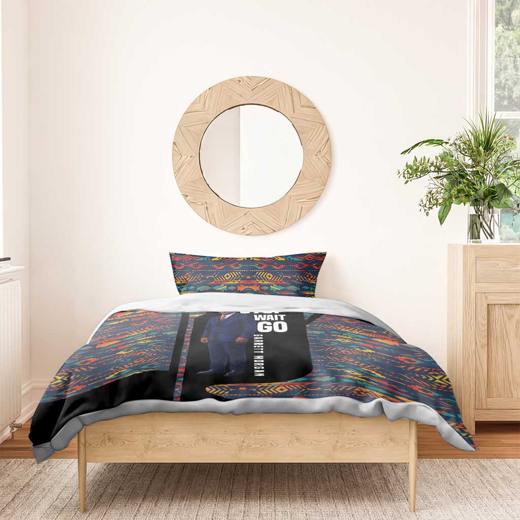 Garrett Morgan Bedding Set with Full Body Portrait, Stop Wait Go Quote, Traffic Light Design - Wonder Print Shop