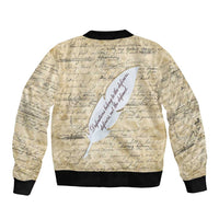 Toni Morrison Bomber Jacket Handwritten Manuscript Powerful Portrait with Feather Pen Quote - Wonder Print Shop