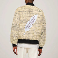 Toni Morrison Bomber Jacket Handwritten Manuscript Powerful Portrait with Feather Pen Quote - Wonder Print Shop