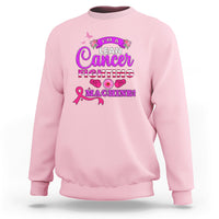 Light pink breast cancer awareness sweatshirt with 'Lean Cancer Fighting Machine' front graphic